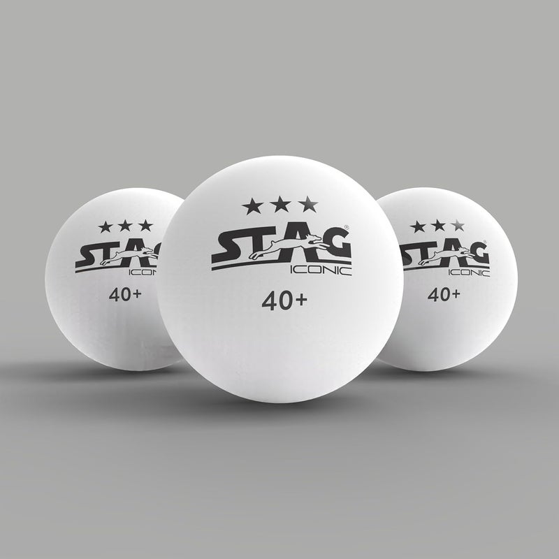 STAG كرات تنس الطاولة 3 نجوم الجديدة 2024 | كرات بينغ بونغ متقدمة 40+ مم للتدريب، البطولات واللعب الترفيهي | متينة للألعاب الداخلية/الخارجية - بيضاء (عبوة من 3) - Image 1