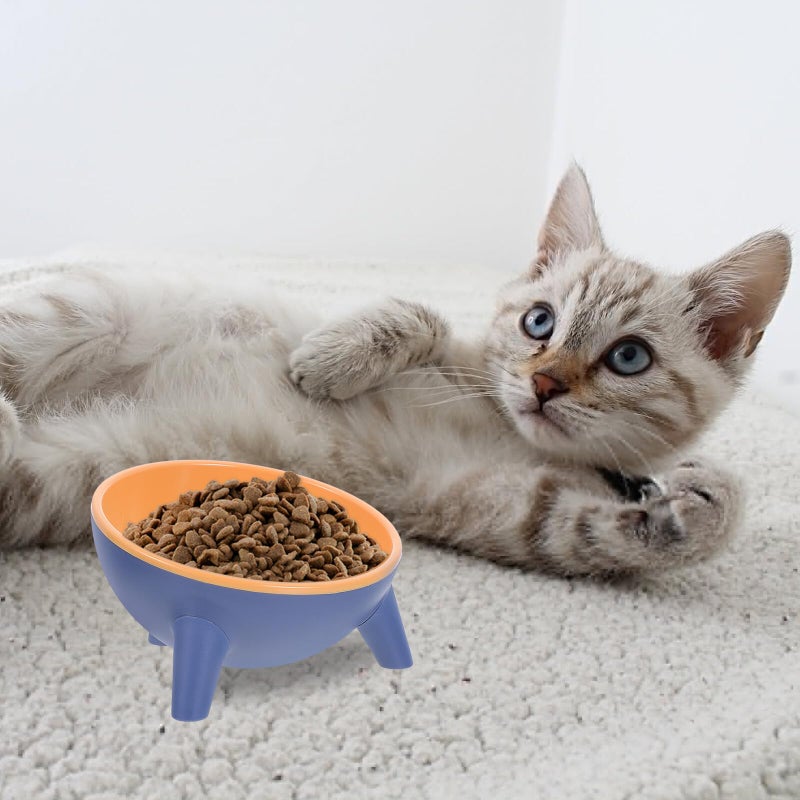Raised Anti Spill Double Pet Feeder Bowl with Neck Protection for Cats and Dogs - Image 5