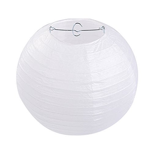 LIHAO 10 Inch White Round Paper Lanterns (10 Pack) - Image 1