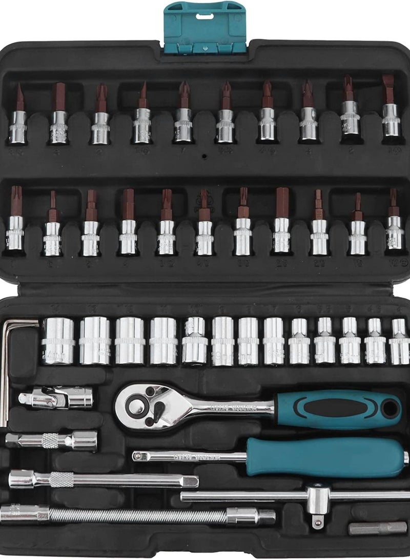 GGOOT Car Repair Tool, Spanner Socket Screwdriver Set, Car Repair Socket Wrench Auto Repair Hardware Tools, with Storage Case, 21834, Multi Bit Drivers - Image 4