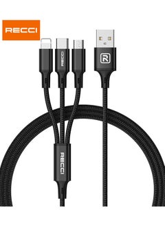 3 IN 1 Fast Charging Cable Nylon Braided USB to Type C and Lighting and Micro 1.2M Multiple Charging Cable for iPhone Series Samsung Series, iPad Pro, iPad Mini, MacBook Pro/Air/iPhone Black - pzsku/ZAB74371163F621D120C1Z/45/_/1738301667/6165dd41-5fb1-4dcd-adeb-a9163938a3ca