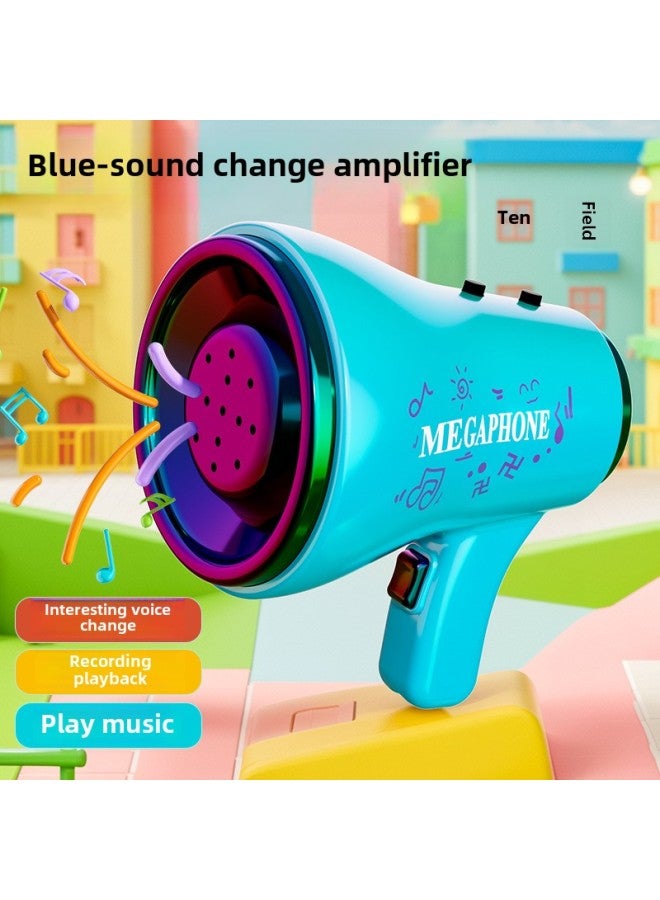 Children's Speaker Music Box School Bag Pendant Loudspeaker Keychain With Recording Function Creative Handheld Funny Toy-Color:[color Box-blue] Electroplated Speaker (handheld Amplifier)  - Image 1