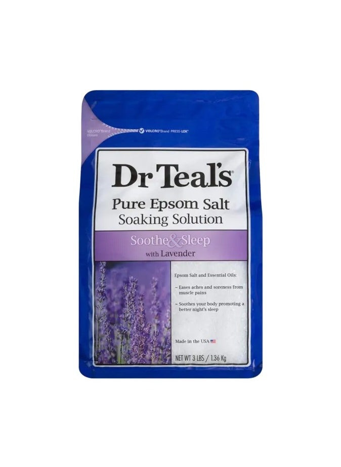 Dr Teal's Dr Teal's Epsom Bath Salt – 1.36kg, Soothing Lavender for Relaxation  - Image 1