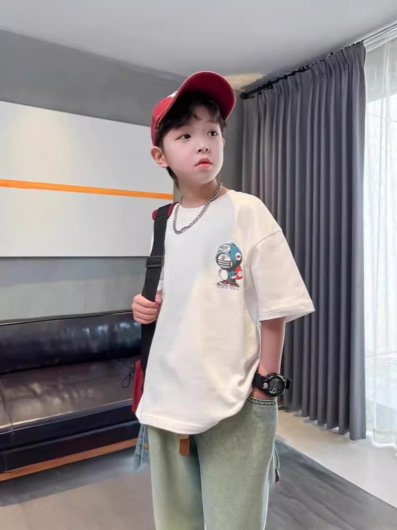 Boys' T-Shirt Short-Sleeved Children'S Clothing Pure Cotton Summer Cartoon Top 2026 Style Boys' Korean Style Half-Sleeve - Image 5