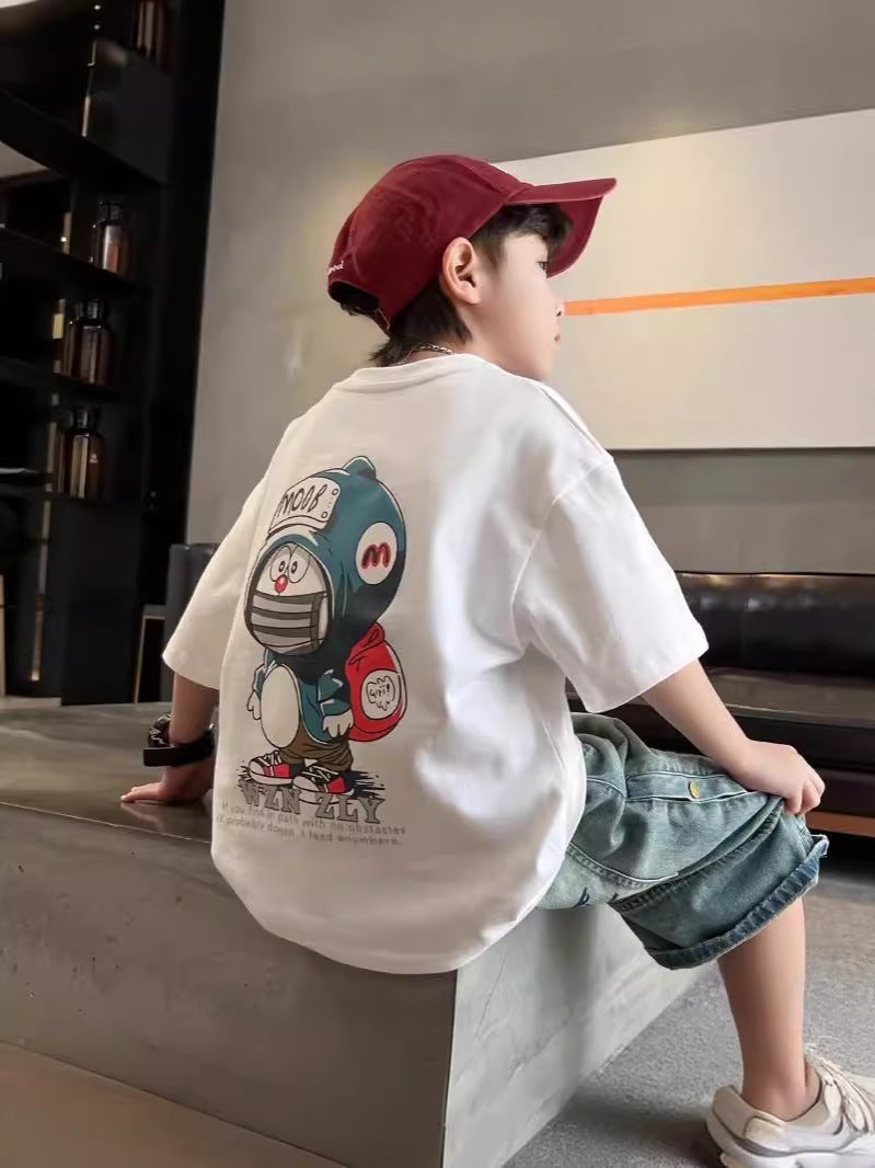 Boys' T-Shirt Short-Sleeved Children'S Clothing Pure Cotton Summer Cartoon Top 2026 Style Boys' Korean Style Half-Sleeve - Image 3