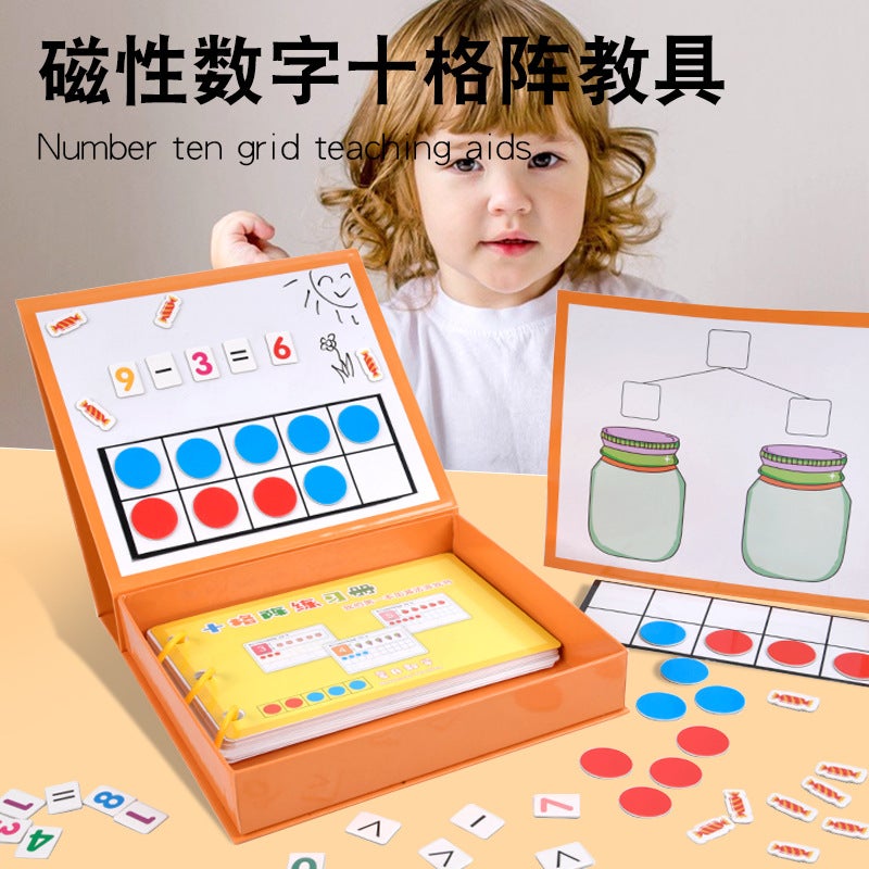 First Grade Mathematics Enlightenment Digital Decomposition Teaching Aids Magnetic Ten Grid Array Kindergarten Early Education Addition And Subtraction Arithmetic Artifact - Image 2