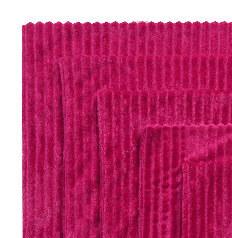 RD TREND® Cushion Cover Set of 5, Decorative Sofa Living Room Home Square Cushion Covers 24 Inch x 24 Inch, Aesthetic Corduroy Striped Double Sided (Magenta) - Image 5