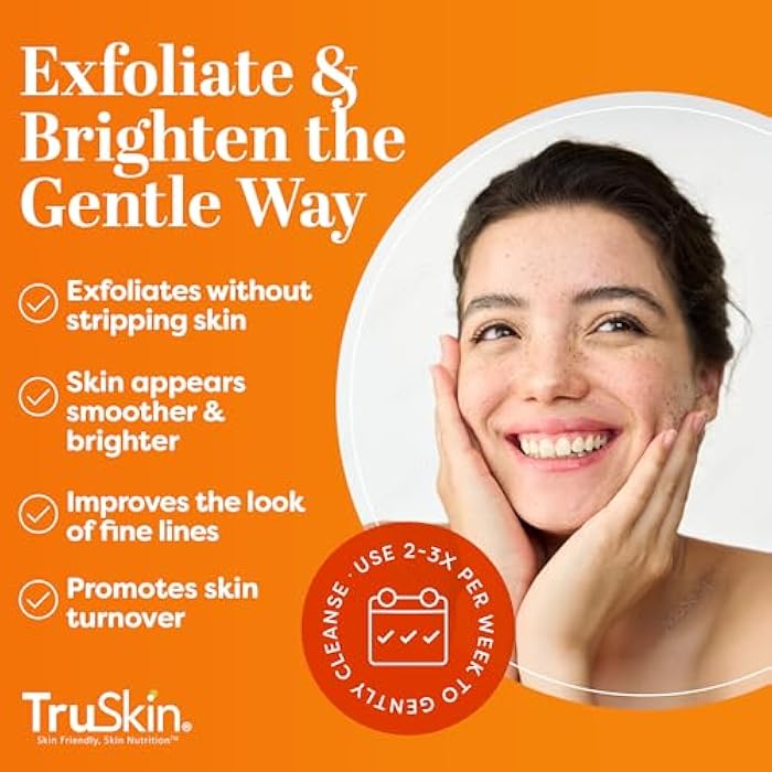 TruSkin Vitamin C Gentle Face Scrub - Brightening Daily Face Exfoliator for All Skin Types - Softens & Smooths Skin with Vitamin C, Yuzu Lemon, and Exfoliating Bora Bora White Sand - 4 Fl. Oz - Image 3