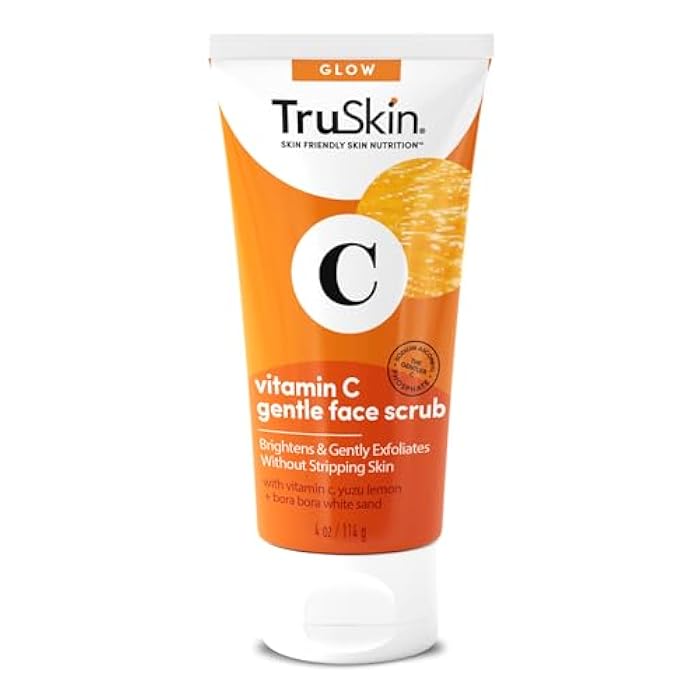 TruSkin Vitamin C Gentle Face Scrub - Brightening Daily Face Exfoliator for All Skin Types - Softens & Smooths Skin with Vitamin C, Yuzu Lemon, and Exfoliating Bora Bora White Sand - 4 Fl. Oz - Image 1