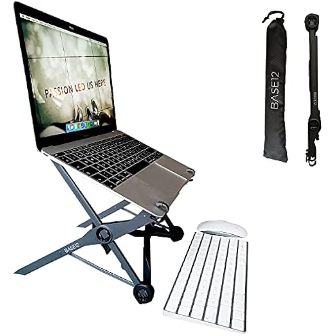 Base GRAVITON PORTABLE LAPTOP STAND VENTILATED AND ADJUSTABLE TO 30CM FOR MACBOOK AND OTHER LAPTOPS - Image 1
