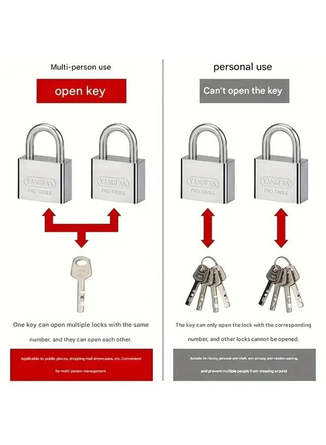 40mm Anti Theft Padlock with 4 Keys Anti Pry Rustproof Waterproof for Outdoor Dormitory Warehouse Home Gate - Image 4
