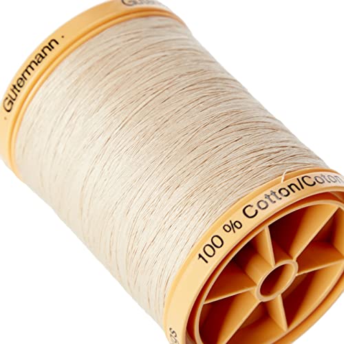 Gutermann Natural Cotton Thread, 800m/875 yd, Burlap Beige - Image 2