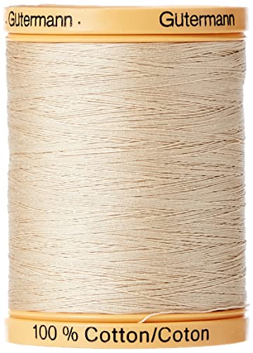 Gutermann Natural Cotton Thread, 800m/875 yd, Burlap Beige - Image 1