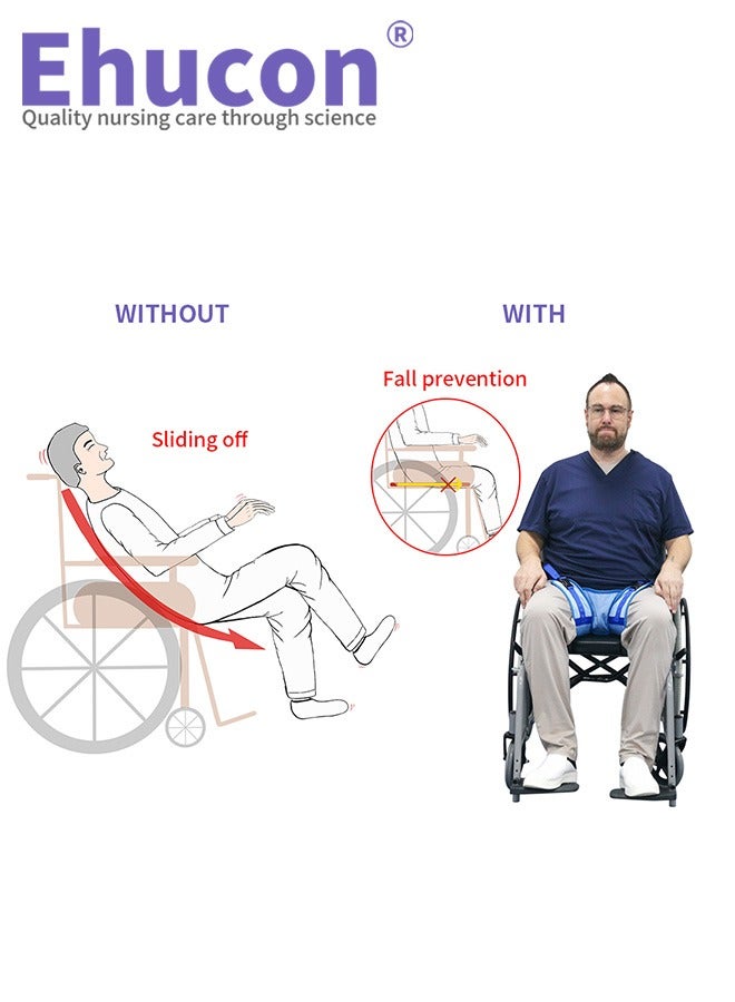 Ehucon Wheelchair Safety Belt Pad - Designed for Incontinence Care | Extra-Large 43x65cm Waterproof Seat Cover + Adjustable Straps | Anti-Slip & Fall Prevention, All-in-One Solution for Protection, Cleanliness & Safety - Image 4