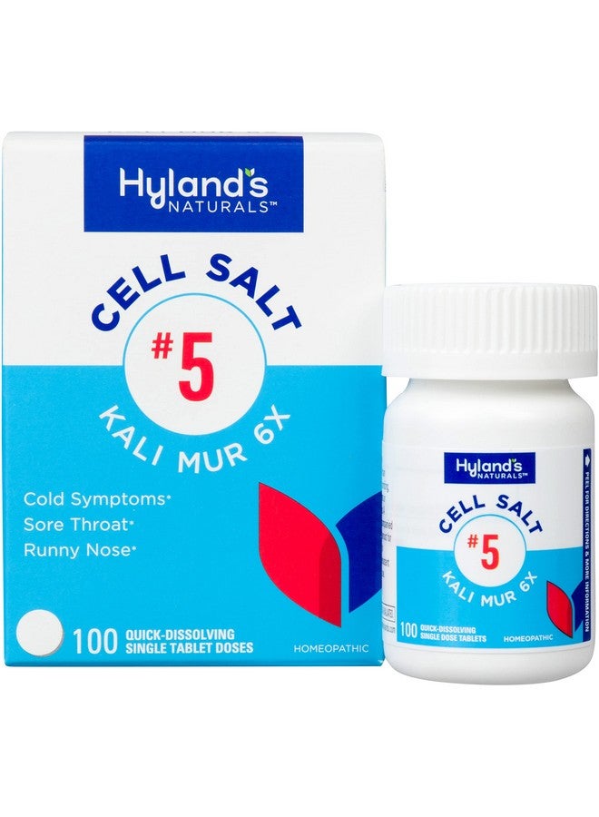 Hyland's Hyland's No. 5 Cell Salt Kali Mur 6X Tablets, Cold Medicine and Sore Throat Relief, Natural Treatment of Colds, Sore Throats, Runny Nose, and Burns, Quick Dissolving Tablets, 100 Count - Image 1