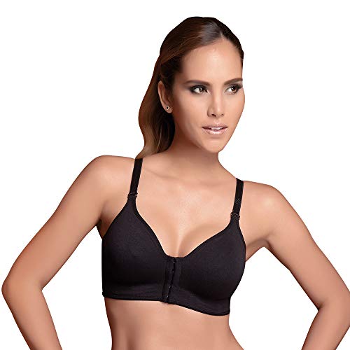 Annette Women's Post-Surgical Softcup Wirefree Bra, Black, 38C - Image 2