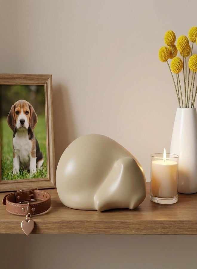 Comemori Sleeping Dog Funeral urn (Light Taupe, Beige, Sandy) - Image 1