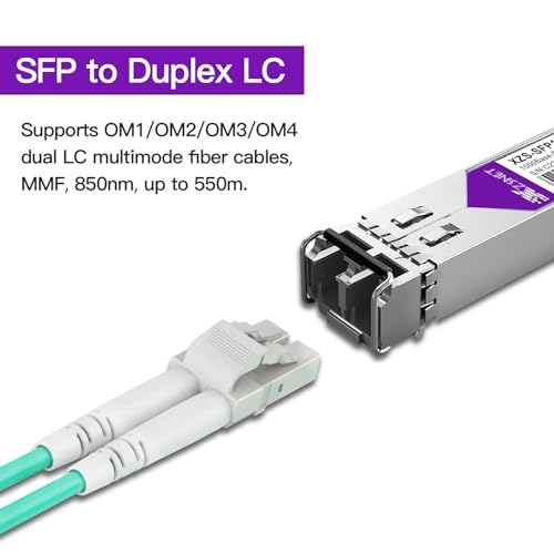 XZSNET 1000BASE-SX SFP Transceiver, 1.25G SFP to LC Multimode Fiber Module Compatible for Cisco GLC-SX-MMD, Ubiquiti UniFi UF-MM-1G, Mikrotik, Meraki, Netgear AGM731F, D-Link and More, 2 Pack - Image 2