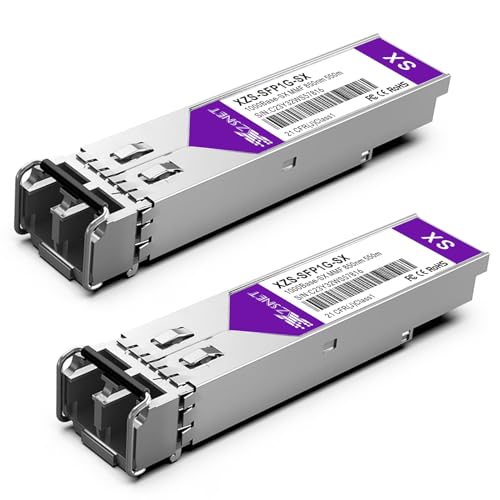 XZSNET 1000BASE-SX SFP Transceiver, 1.25G SFP to LC Multimode Fiber Module Compatible for Cisco GLC-SX-MMD, Ubiquiti UniFi UF-MM-1G, Mikrotik, Meraki, Netgear AGM731F, D-Link and More, 2 Pack - Image 1