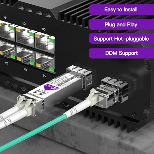 XZSNET 1000BASE-SX SFP Transceiver, 1.25G SFP to LC Multimode Fiber Module Compatible for Cisco GLC-SX-MMD, Ubiquiti UniFi UF-MM-1G, Mikrotik, Meraki, Netgear AGM731F, D-Link and More, 2 Pack - Image 3
