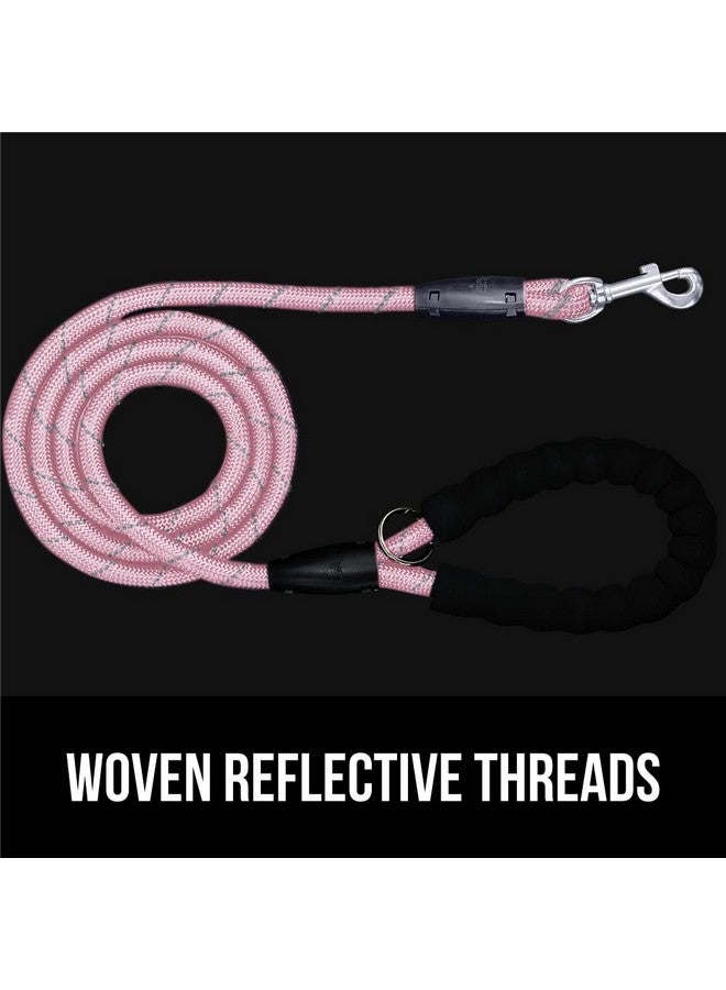Gorilla Grip Gorilla Grip Dog Leash, Heavy Duty Reflective Rope Leashes for Large, Medium, Small Breed Dogs, Puppy Training Essential for Walks, Hikes, Soft Handle, Rotating Metal Clip, Waste Bag Dispenser, Pink - Image 3
