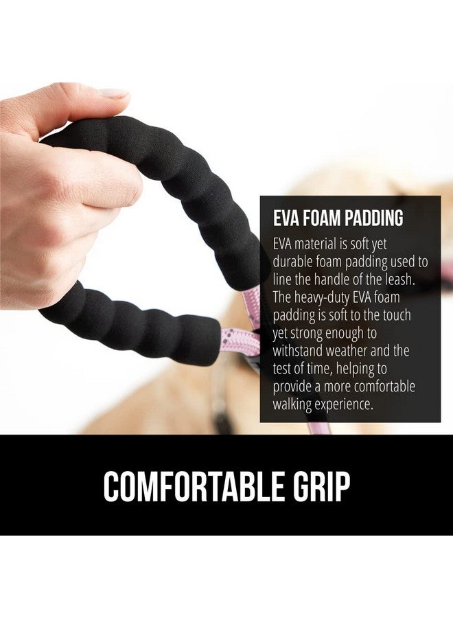 Gorilla Grip Gorilla Grip Dog Leash, Heavy Duty Reflective Rope Leashes for Large, Medium, Small Breed Dogs, Puppy Training Essential for Walks, Hikes, Soft Handle, Rotating Metal Clip, Waste Bag Dispenser, Pink - Image 2