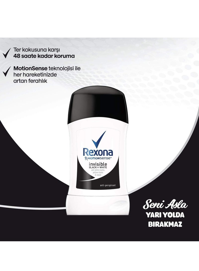 Rexona Women's Stick Deodorant Invisible On Black+White Clothes 48 Hour Effect 40 g - Image 2