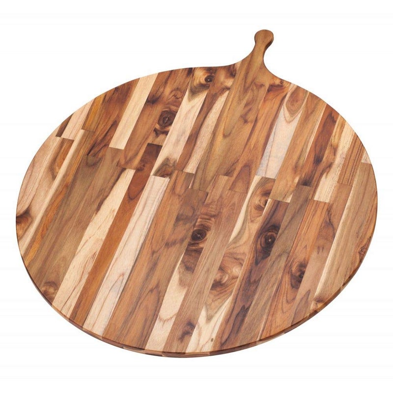 Teakhaus TeakHaus Edge Grain Atlas Large Round Serving Board with Handle 