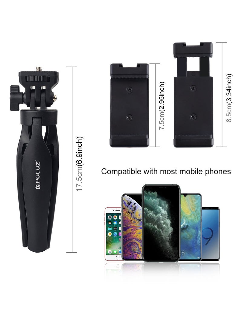 Desktop Tripod Mount with Phone Clamp and Adjusting Tripod Head for Phones Camrea Gopro Projecter