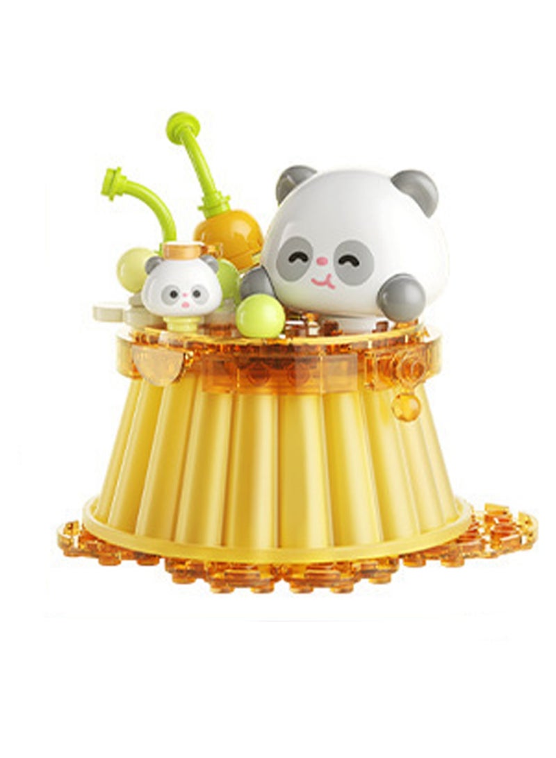 Panda Pudding Food Shape Assembly Building Blocks Creative Diy Assembly Toys Children Adult Home Furnishings - Image 1