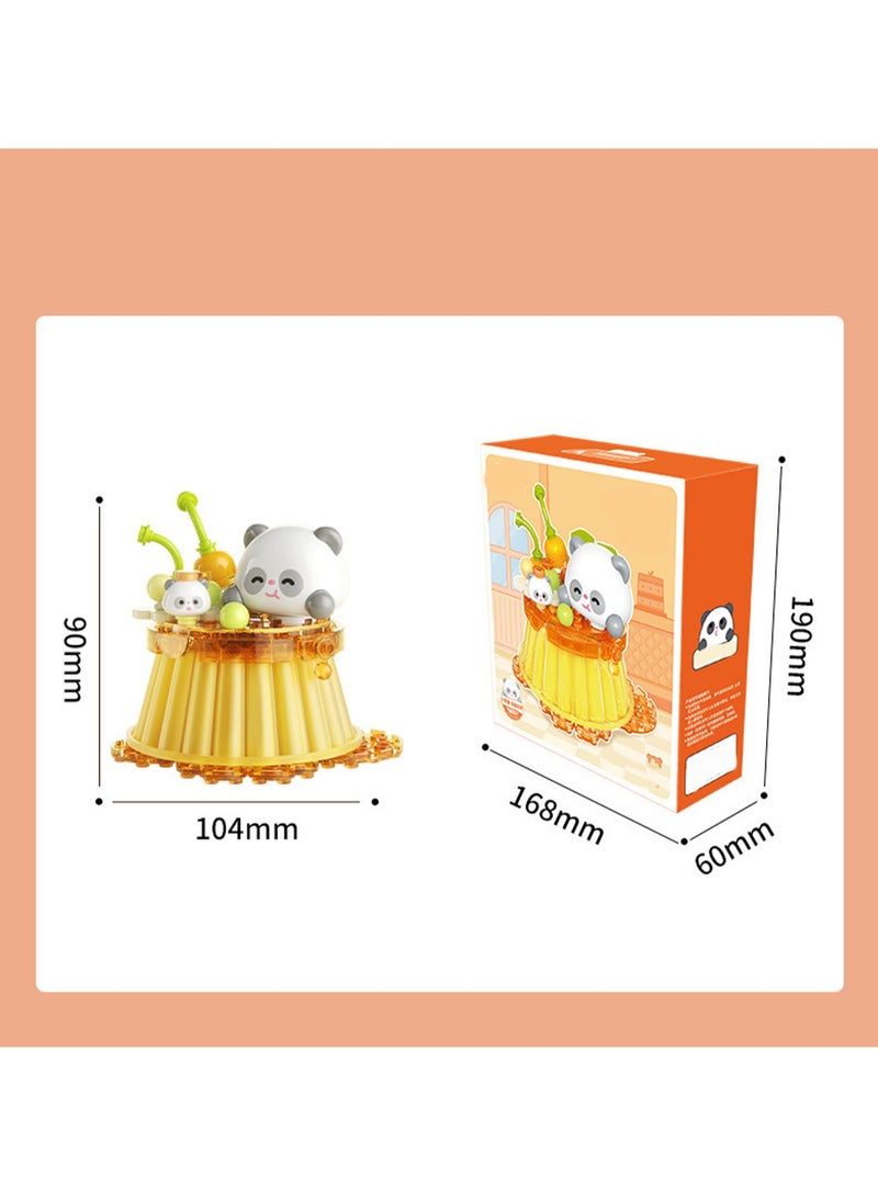 Panda Pudding Food Shape Assembly Building Blocks Creative Diy Assembly Toys Children Adult Home Furnishings - Image 2