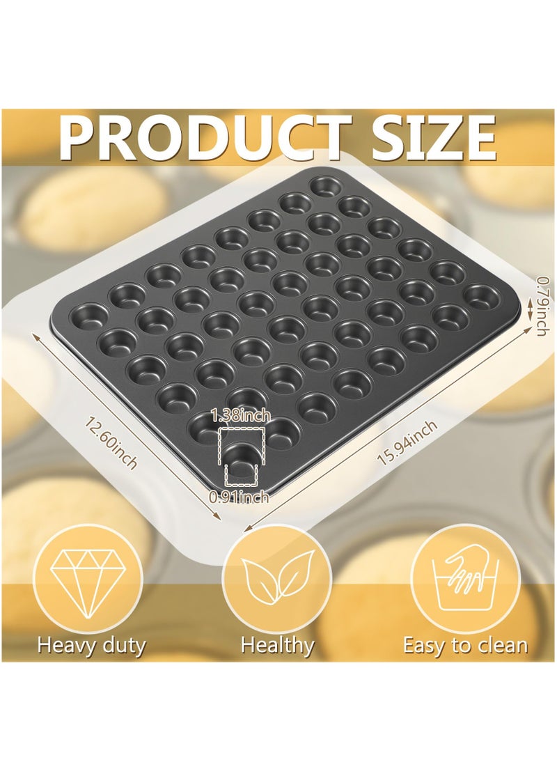 1 Pcs 48 Cup Mini Muffin Pan 15.94 x 12.6 x 0.79 Inches Nonstick Small Cupcake Pan Steel Mini Muffin Tin for Baking Cheesecake Tailgate Party supplies, Dishwasher Safe (Black)  - Image 2