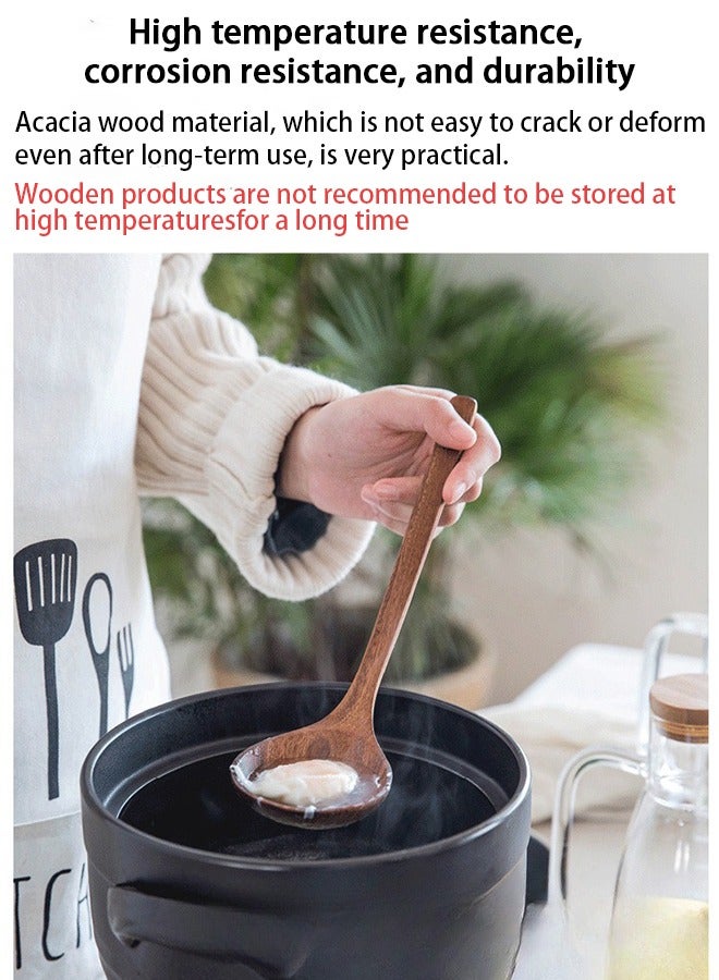 HOOPZOZA 9PCS Wooden Cooking Spoon Set  Wooden Spoons for Cooking Wooden Utensils for Cooking Wooden Cooking Utensils Natural Teak Wooden Kitchen Utensil Set with Spoon Rest - Image 3