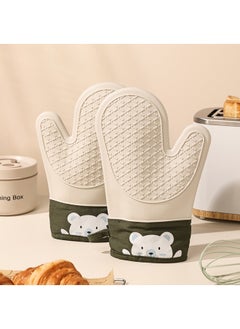 Silicone Heat-Insulating Gloves Thickened High Temperature Resistant Oven Gloves Baking Kitchen Microwave Oven Special Hand Clip