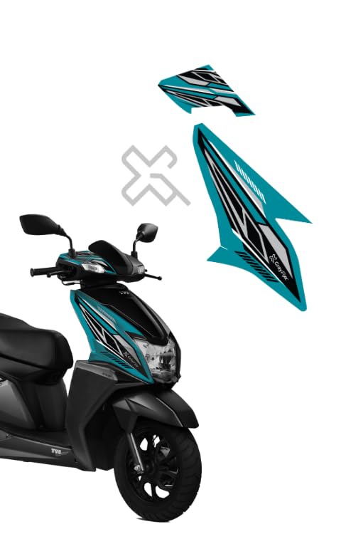 Grayfixx Blue Lime Edition Front Side Half Sticker for Ntorq | Made in Premium Gloss Vinyl with FPF(Fade Protection Film), Water Proof, Precut Sticker, Pack of 1-Self-Adhesive - Image 1