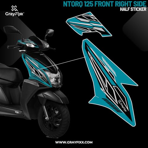 Grayfixx Blue Lime Edition Front Side Half Sticker for Ntorq | Made in Premium Gloss Vinyl with FPF(Fade Protection Film), Water Proof, Precut Sticker, Pack of 1-Self-Adhesive - Image 2