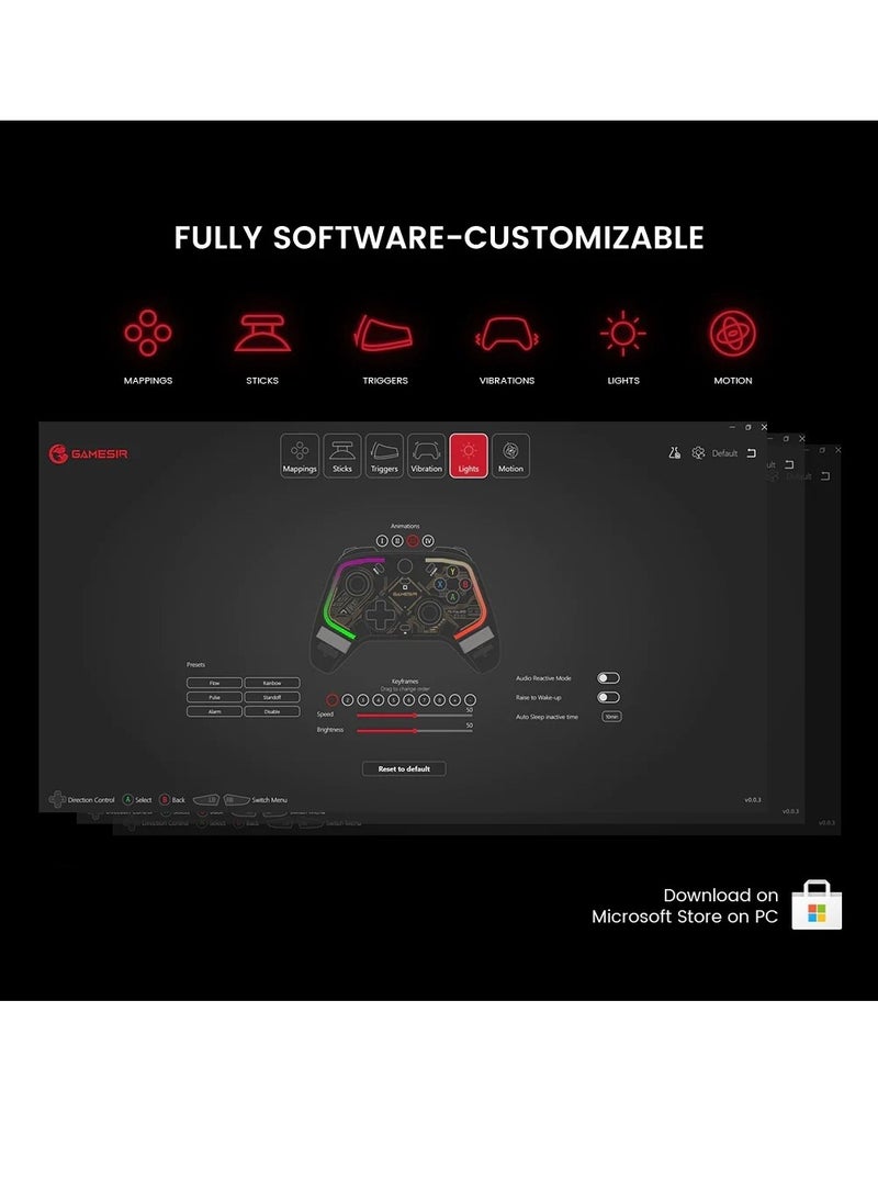 General - Wired Gamepad GameSir T4 Kaleid Transparent Game Controller for PC Switch Android TV Box RGB Hue Color Lights with Turbo/Programmable/3.5mm Audio Jack - Image 1