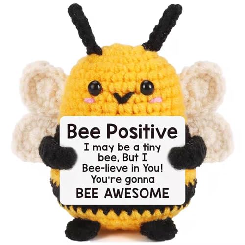 Aeenioy 1 Piece, Crochet Toys, Bee Soft Toy, Cute Handmade Gift for Women, Men, Friends, Desk Decor, Home Decor, Stress Relief Companion, Travel Buddy - Image 1