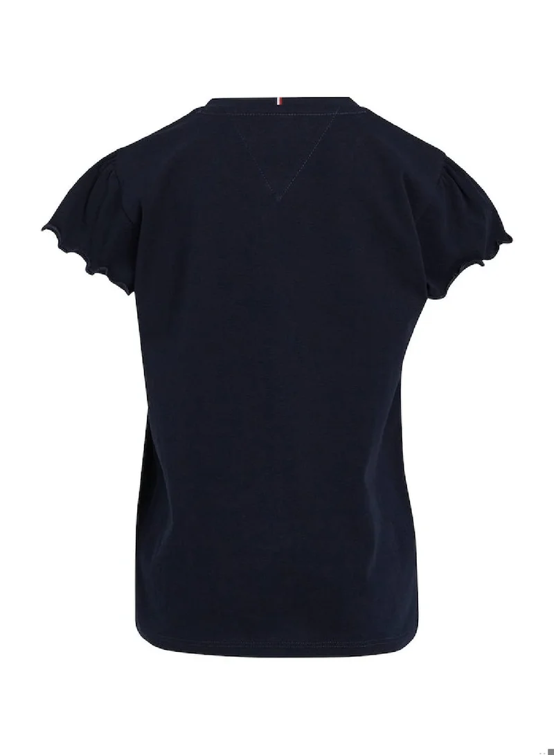TOMMY HILFIGER Flower Glitter Regular Short Sleeve T-Shirt