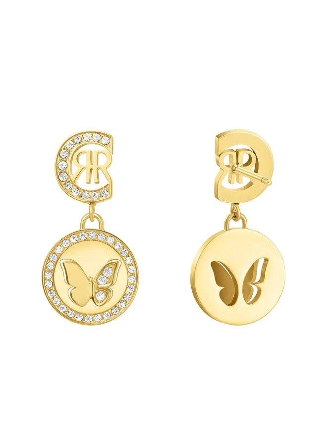 CERRUTI 1881 Angela Gold Plated Earrings for Women with Crystals