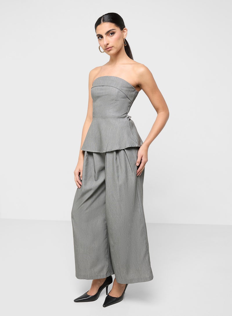 ELLA Bardot Peplum Top & Pant Set - Image 1