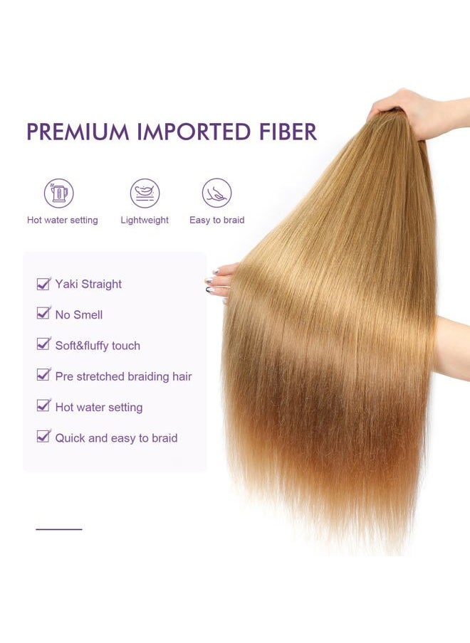 ROSDINA Pre-stretched Braiding Hair - 30 Inch, Yaki Texture, 8 Packs, Blonde, Super Long, For Twist or Box Braids, Synthetic Braiding Hair Extensions  - Image 4