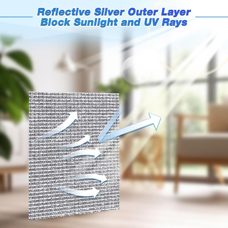 Frienda Rv Window Reflective Insulation Roll 24inchx10ft Double Aluminum Foil Heat Bubble Thermal Window Shade Door Cover Blackout for Garage Roof Travel Camper Skylight Shield - Image 5