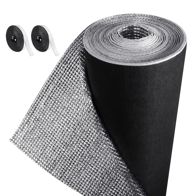 Frienda Rv Window Reflective Insulation Roll 24inchx10ft Double Aluminum Foil Heat Bubble Thermal Window Shade Door Cover Blackout for Garage Roof Travel Camper Skylight Shield - Image 1