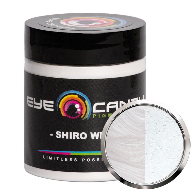 Eye Candy Pigments Premium White Mica Powder Shiro White 25gr for Epoxy Resin Soap Paint Woodworking Acrylic Pouring Bath Bombs Fishing Lures DIY Arts and Crafts Additive