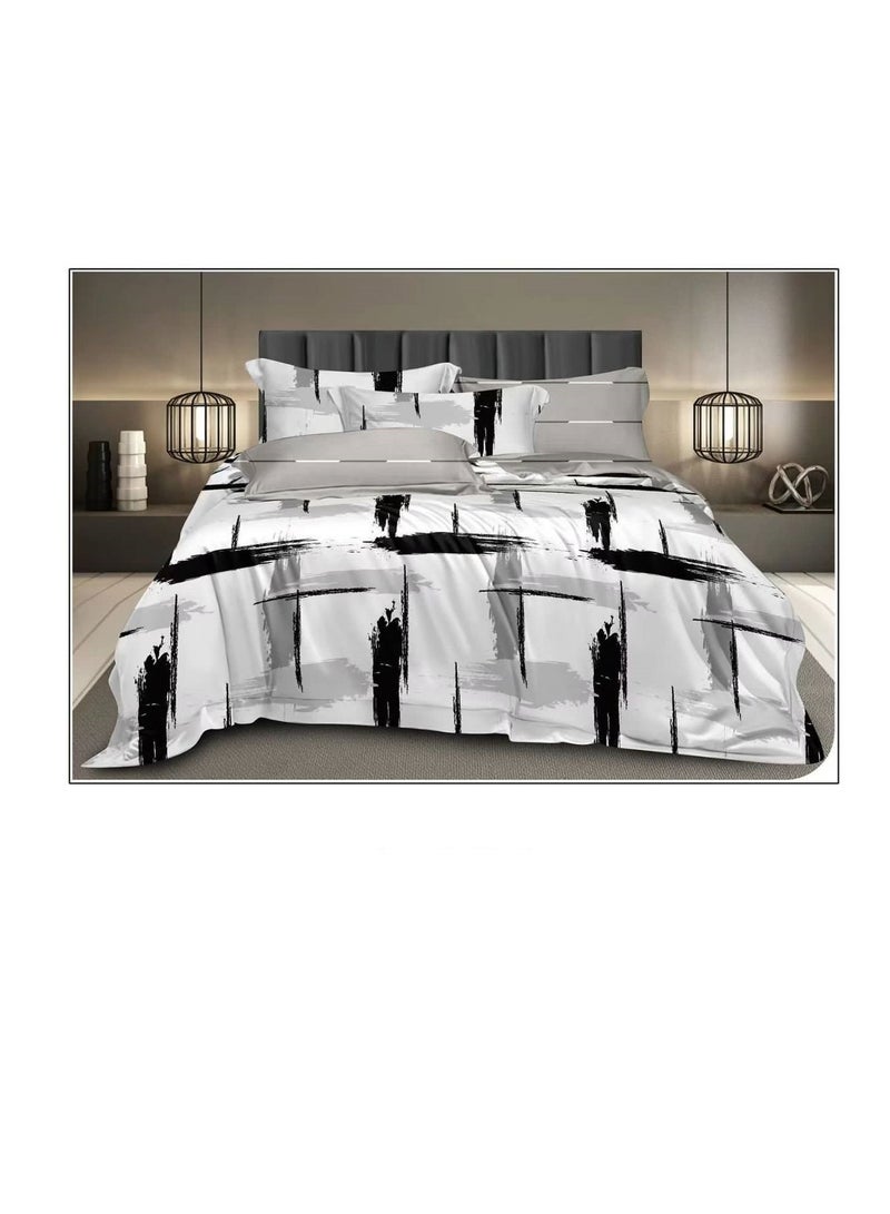 طقم لحاف مفرد مكون من 4 قطع طقم لحاف غطاء وسادة ملاءة سرير لحاف جودة القطن