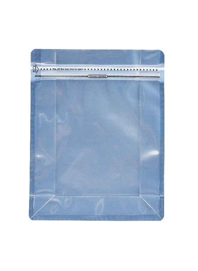 Restaurantware Bag Tek 9.4 X 7.5 X 2.8 Inch Large Snack Bags, 100 Food Storage Heat Seal Bags - Resealable, With Clear Window, Black PET Zipper Lock Pouches, No Messy Spills, With Durable Design - Image 1