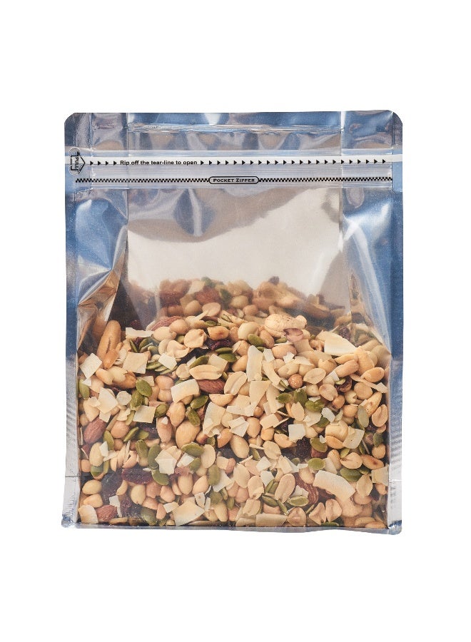 Restaurantware Bag Tek 9.4 X 7.5 X 2.8 Inch Large Snack Bags, 100 Food Storage Heat Seal Bags - Resealable, With Clear Window, Black PET Zipper Lock Pouches, No Messy Spills, With Durable Design - Image 2
