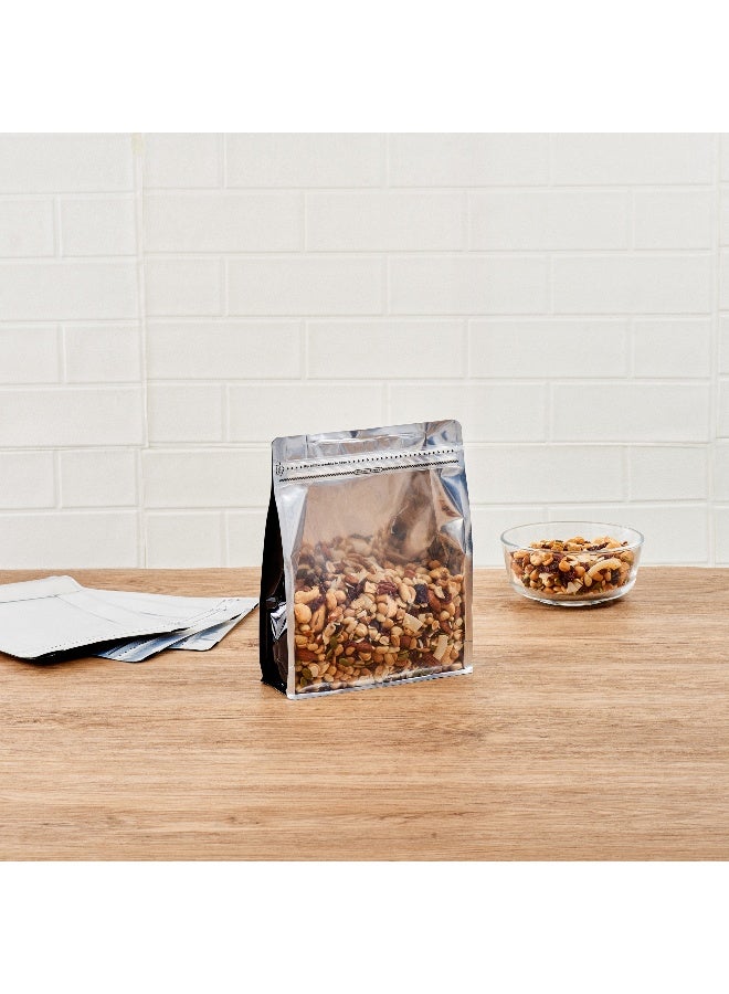 Restaurantware Bag Tek 9.4 X 7.5 X 2.8 Inch Large Snack Bags, 100 Food Storage Heat Seal Bags - Resealable, With Clear Window, Black PET Zipper Lock Pouches, No Messy Spills, With Durable Design - Image 3