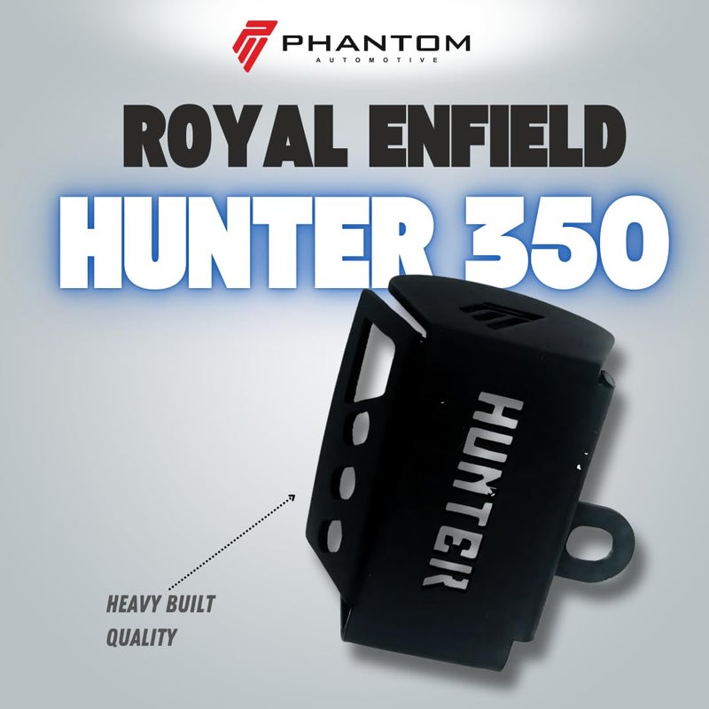 Phantom Rear Disk Brake Fluid Master Cylinder Guard for Royal&Enfield Hunter 350 | Rear Oil Cap 350 | Aluminum Brake Reservoir Cover | Durable & Corrosion Resistant | Easy Installation (Black) - Image 3